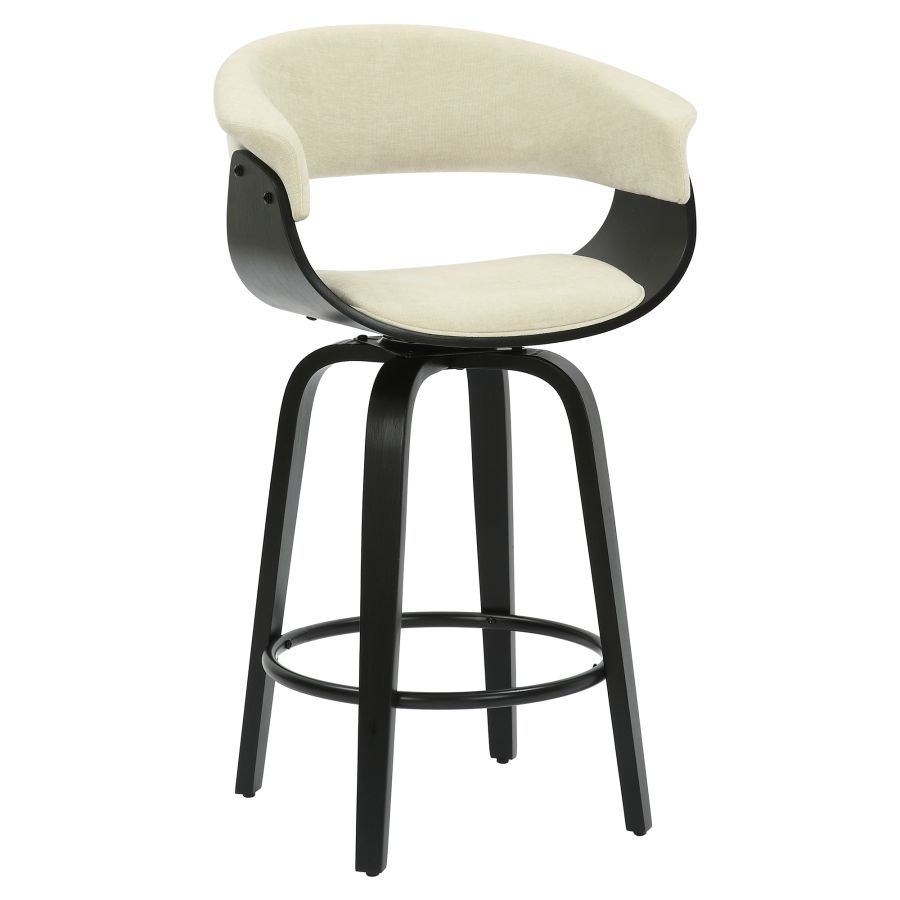 Holt 26" Counter Stool in Beige Fabric and Black