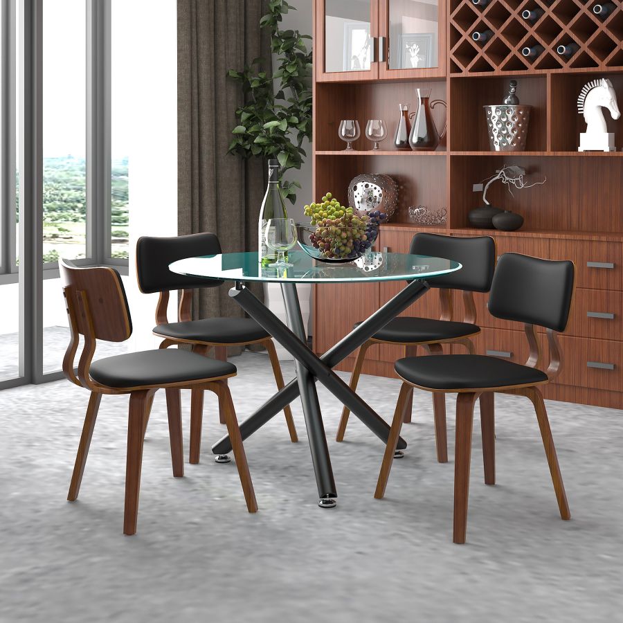 Suzette/Zuni 5pc Dining Set in Black with Black Chair