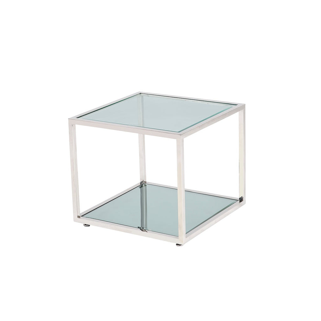 CASPIAN End Table GY-ET-8206 Stainless Steel, glass top with mirror base 60*60*60cm