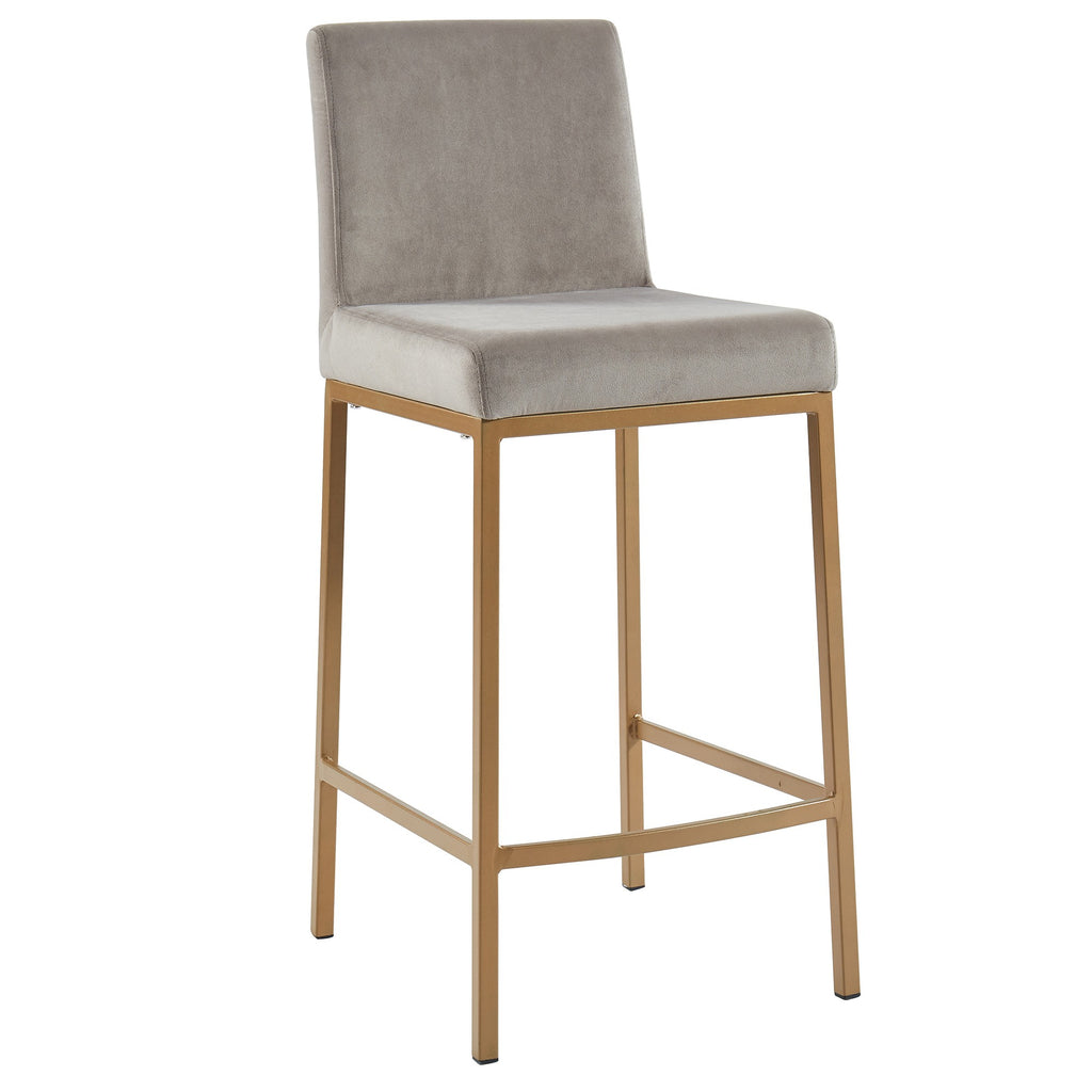 Diego 26'' Counter Stool, set of 2,  in Grey with Gold Legs