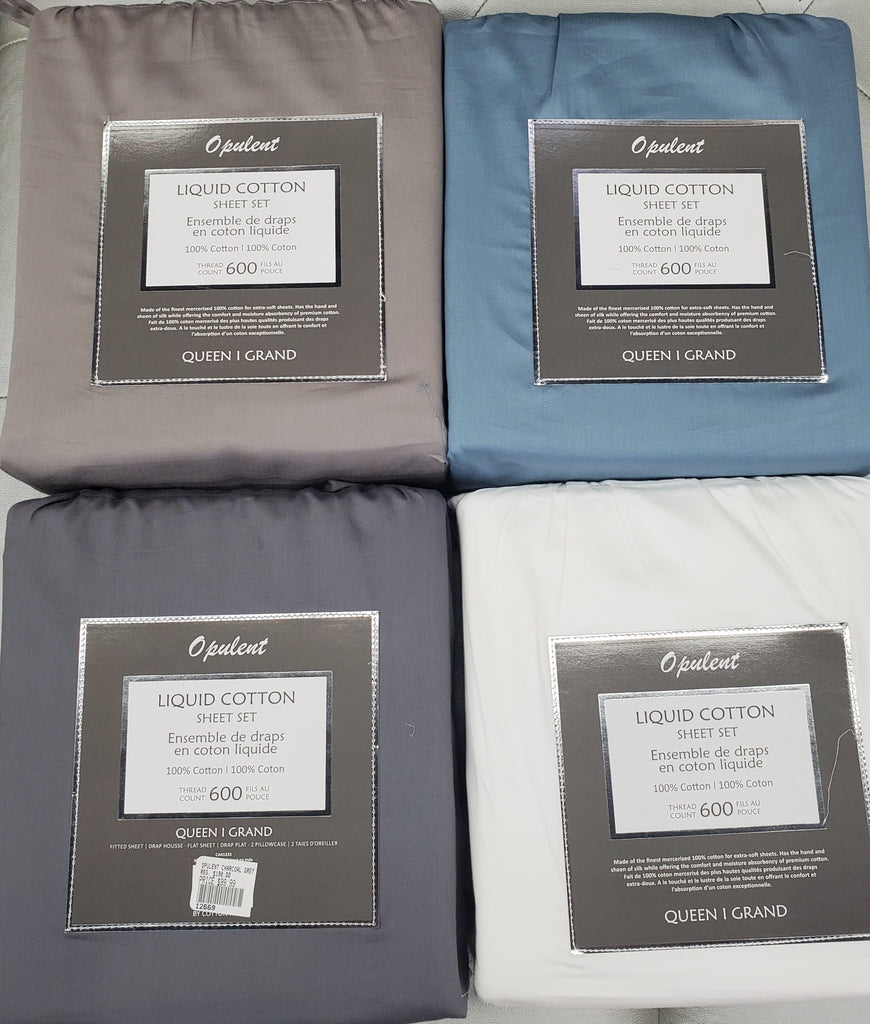 600 TC LIQUID COTTON SHEET SET   SOLD IN THE STORE ONLY