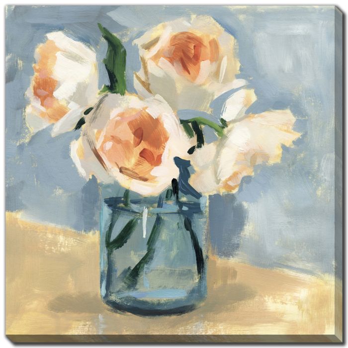 PEONIES IN MASON JAR II