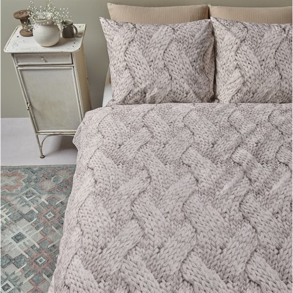 TRICOT IVORY AND TAUPE DUVET COVER