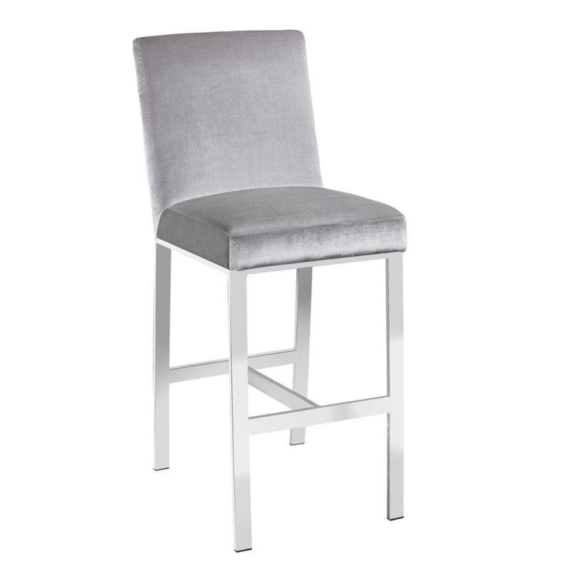 Wellington Counter Chair GY-COU-7982 E.Grey Velvet
