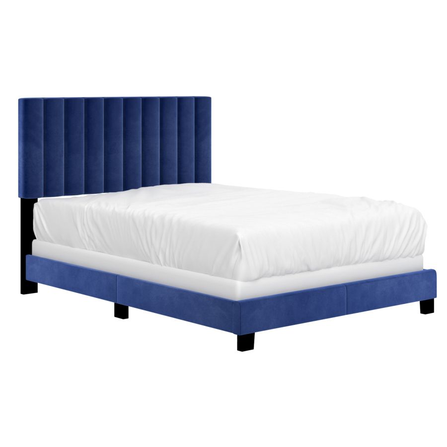 Jedd Bed in Blue Velvet
