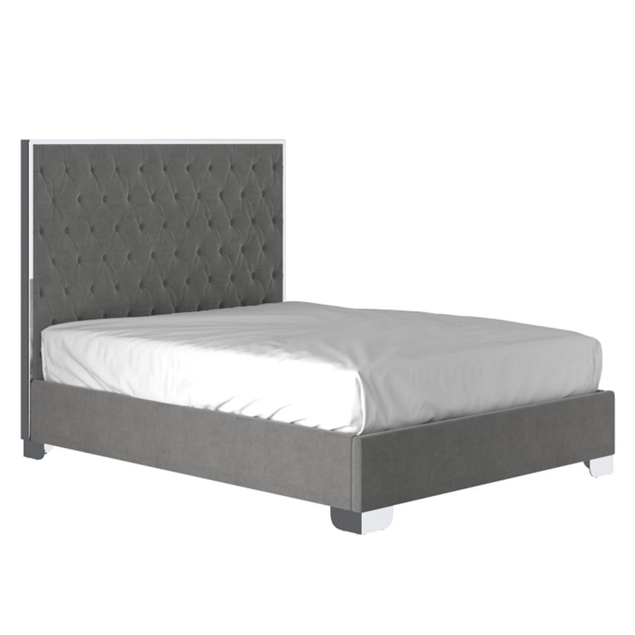 Lucille  Bed in Grey and Silver