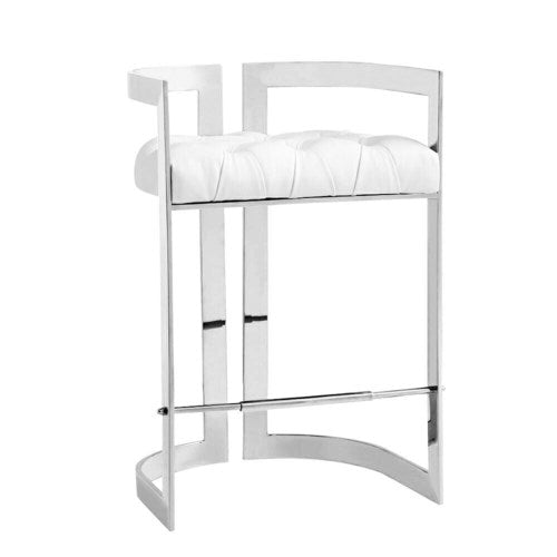 MAJESTIC Counter Chair GY-COU-8050 Aspen White w/ steel base