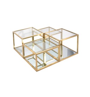 MULTI-LEVEL Brushed Gold Coffee Table