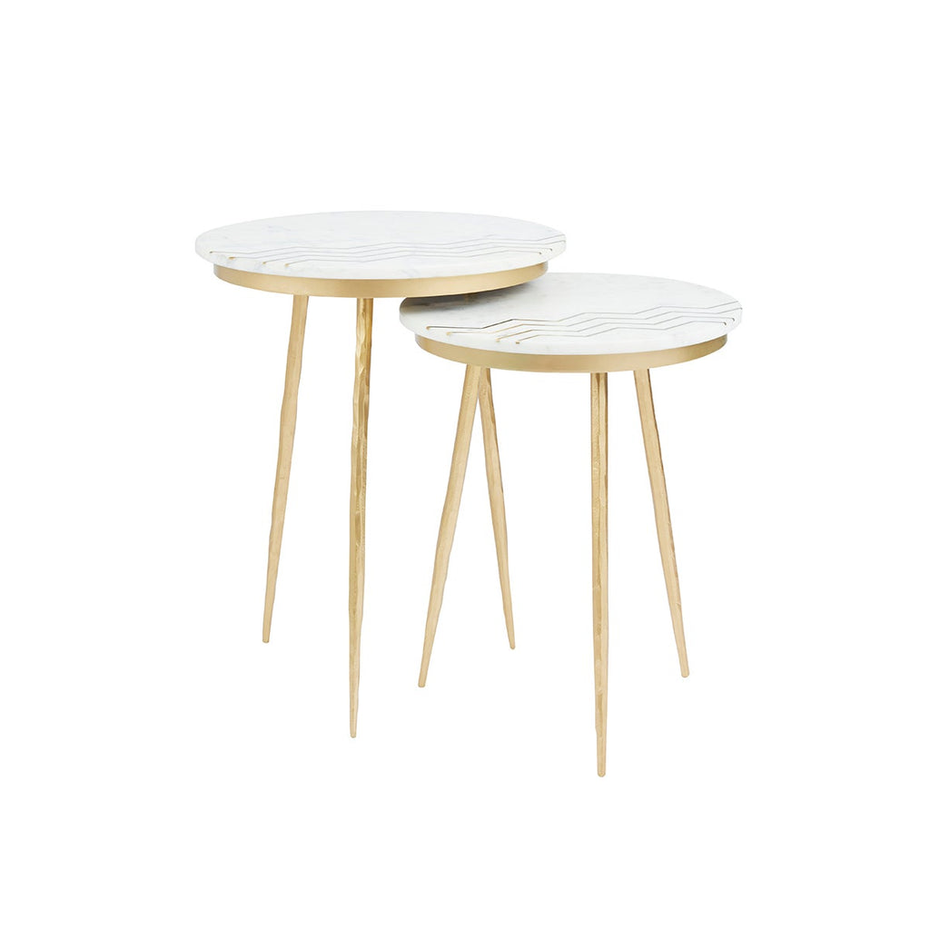 Belvin End table XC-52977 SET OF 2 WHITE MARBLE