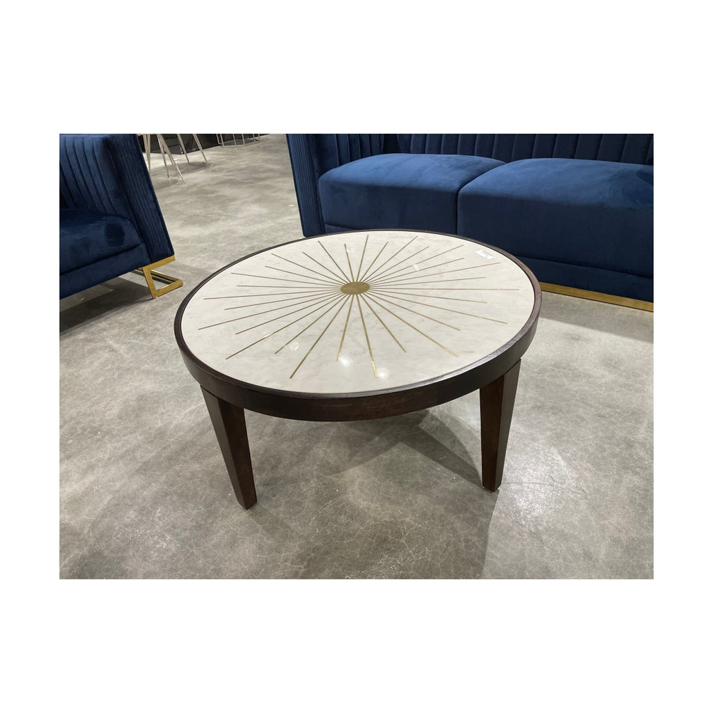 SUN DIAL COFFEE TABLE WITH MARBLE TOP