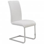 Maxim Dining Chair, Set of 2 in White and Chrome