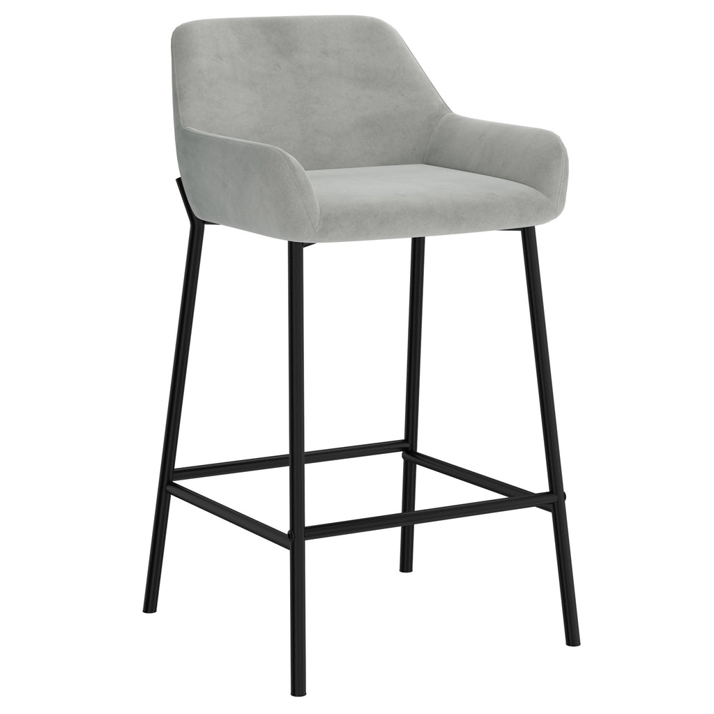Baily 26" Counter Stool, Set of 2 in Grey and Black