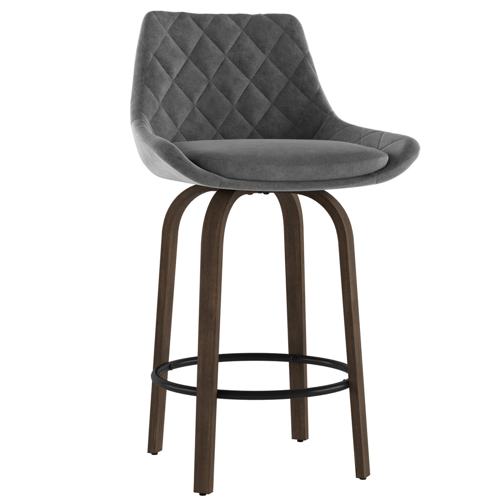 Kenzo 26'' Counter Stool, set of 2 in Grey