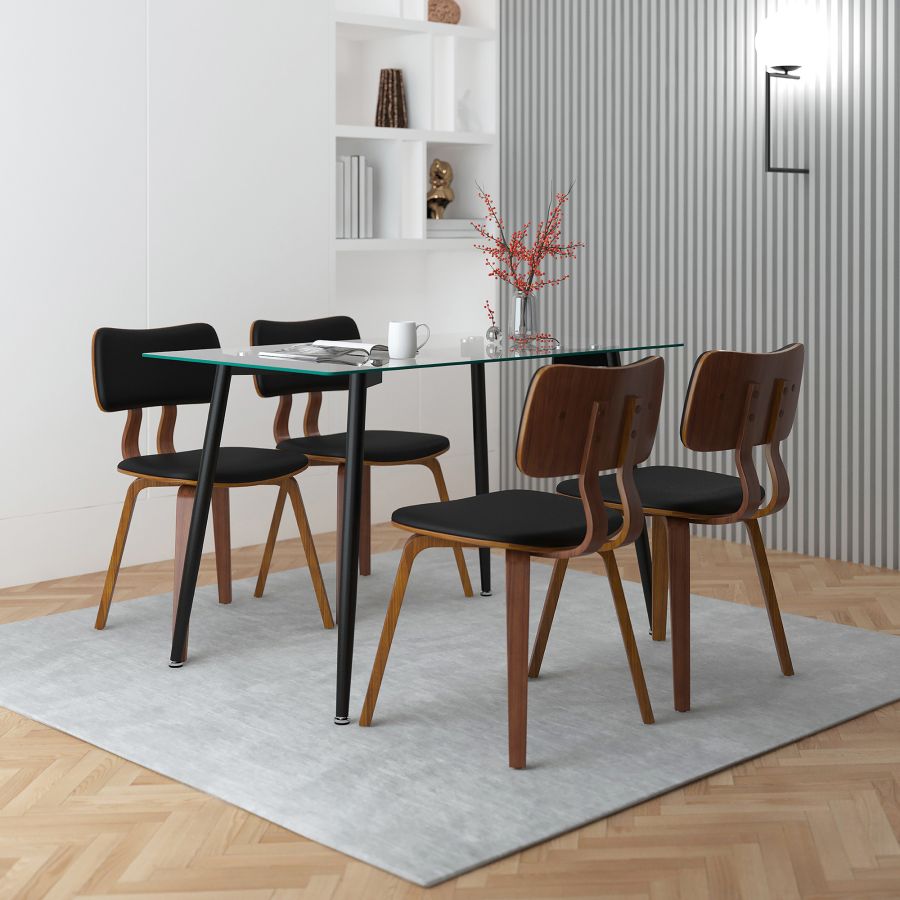 Abbot/Zuni 5pc Dining Set in Black with Black Chair