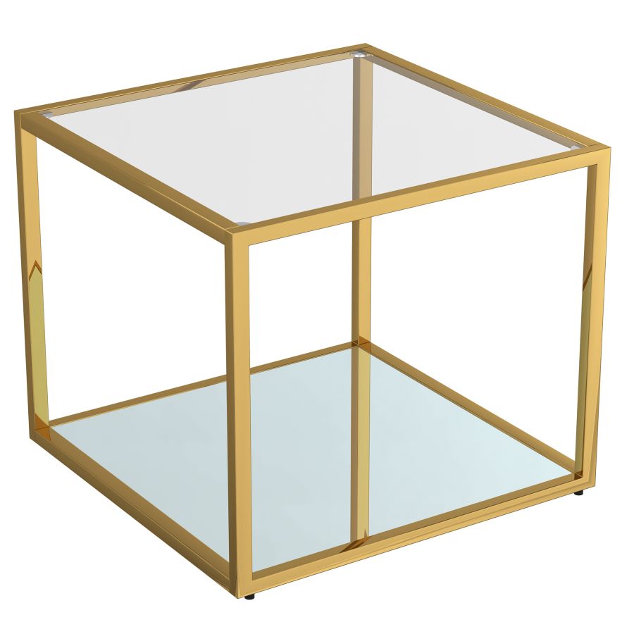 Casini Large Square end  Table in Gold