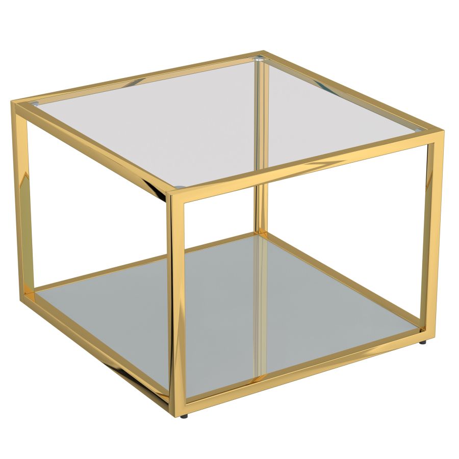Casini Small Square end Table in Gold