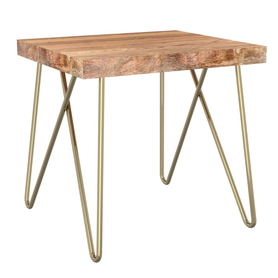 Madox Accent Table in Natural and Aged Gold