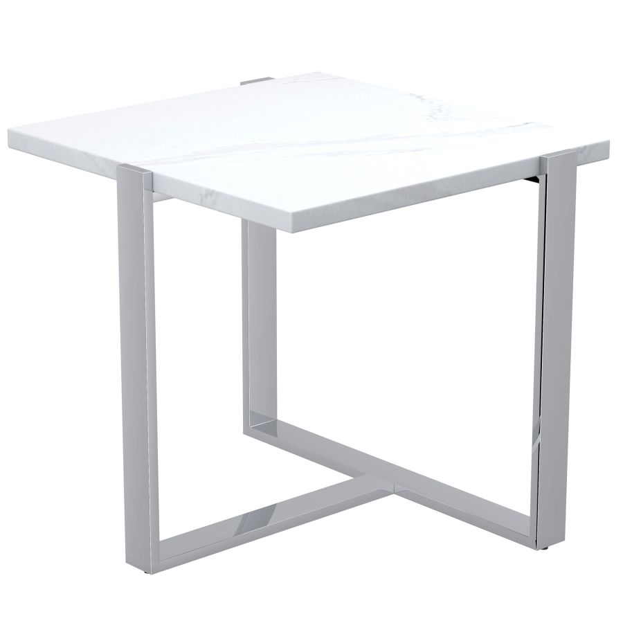Veno Accent Table in White and Silver