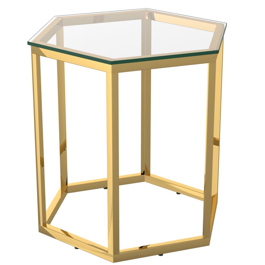 Fleur Accent Table in Gold