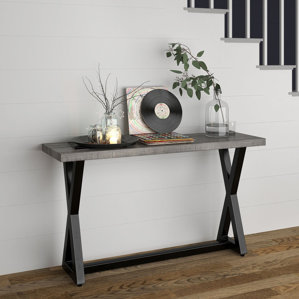 Zax Console Table in Distressed Grey