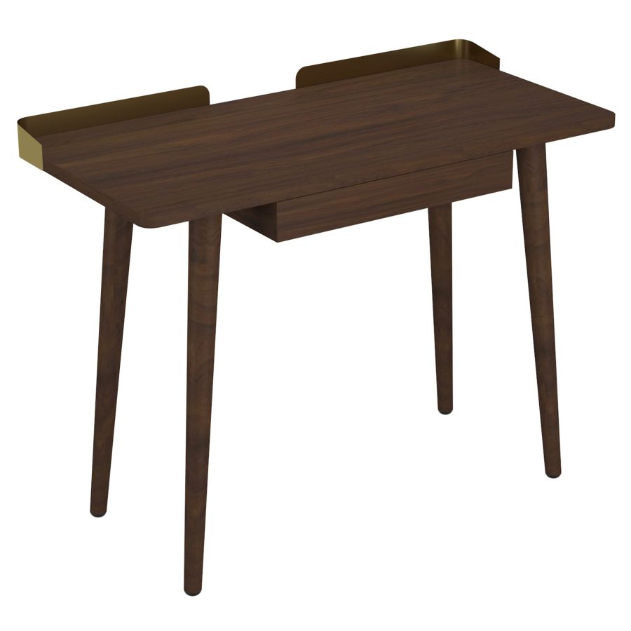 Anand Desk in Walnut and Aged Gold