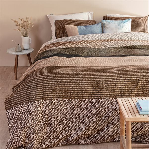 BERLIN SAND STRIPED MODERN DUVET COVER