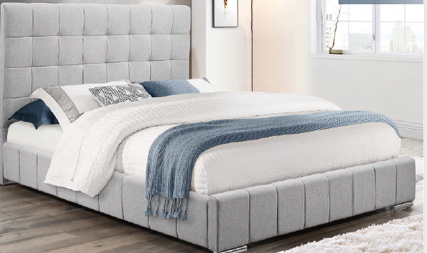 Grey Fabric Bed Includes Mattress Support IF-5780