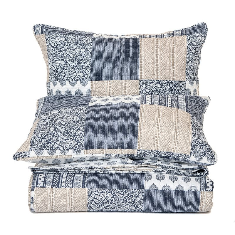 REMI NAVY AND BEIGE QUILT (SALE)